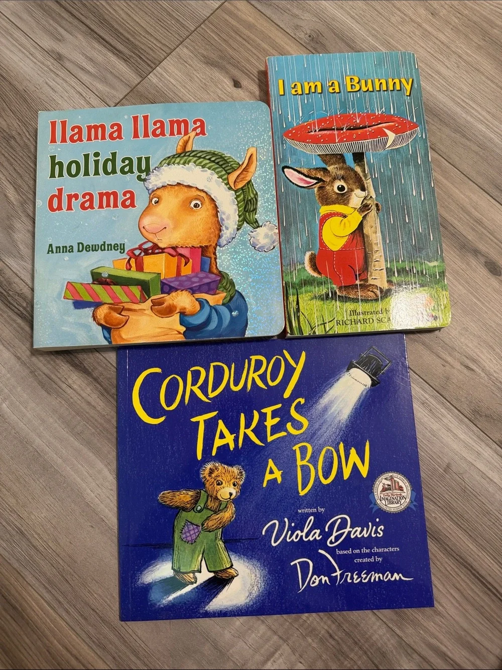 Set of 3 Kids Board Books - Llama Llama, I Am a Bunny, Corduroy Takes a Bow